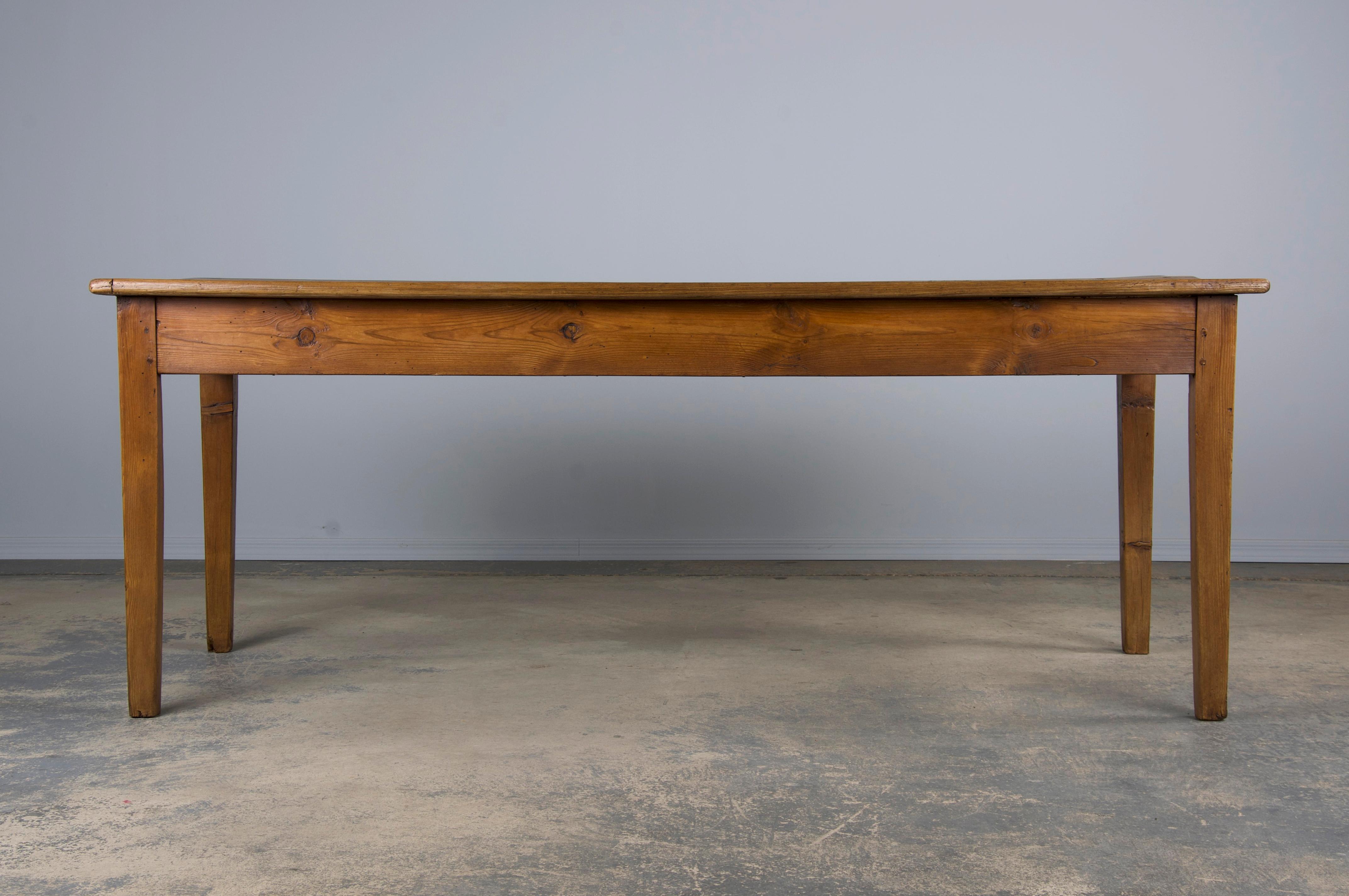 Antique Country French Farmhouse Pine Rustic Dining Table 9