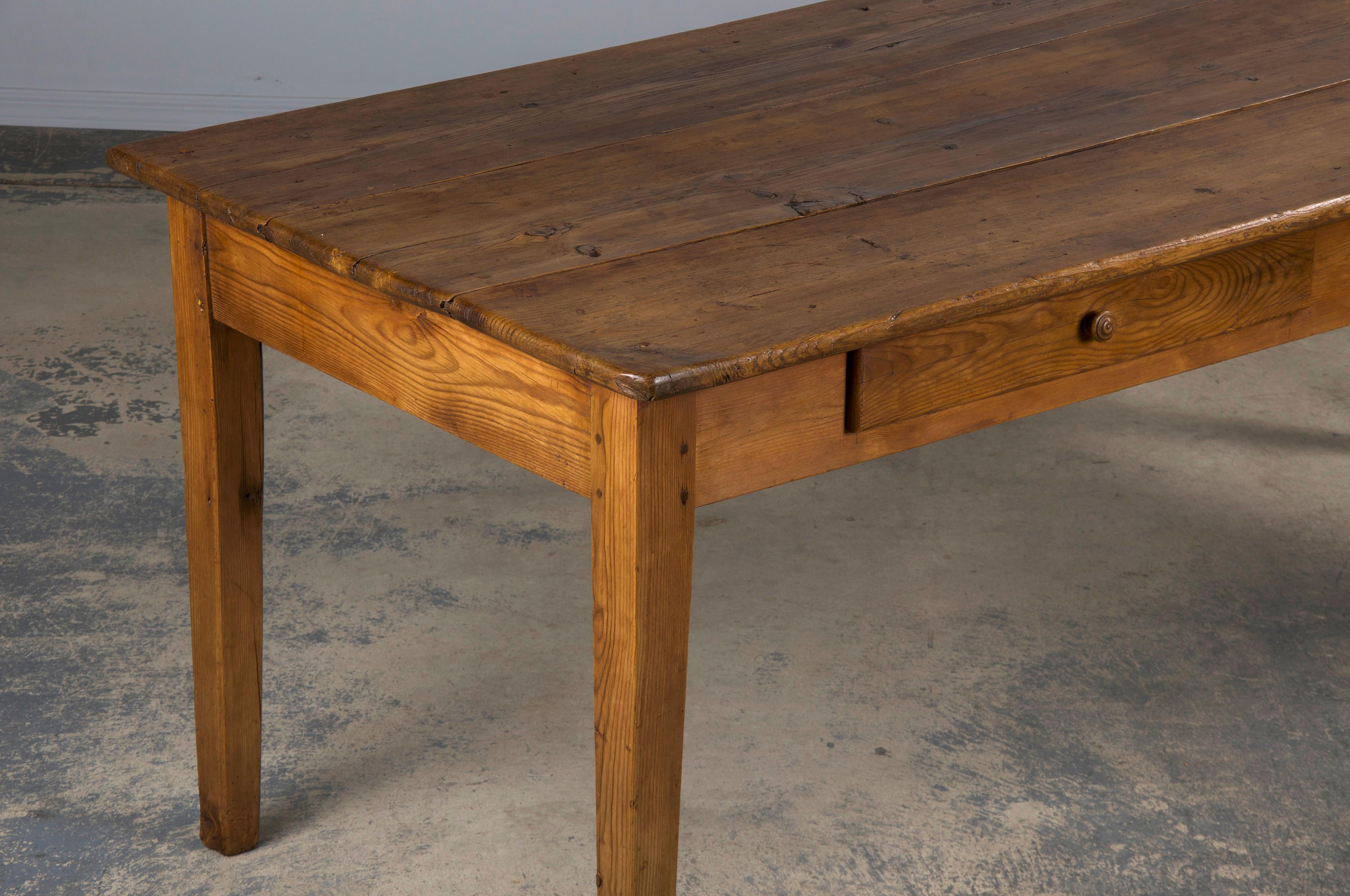 Antique Country French Farmhouse Pine Rustic Dining Table 2