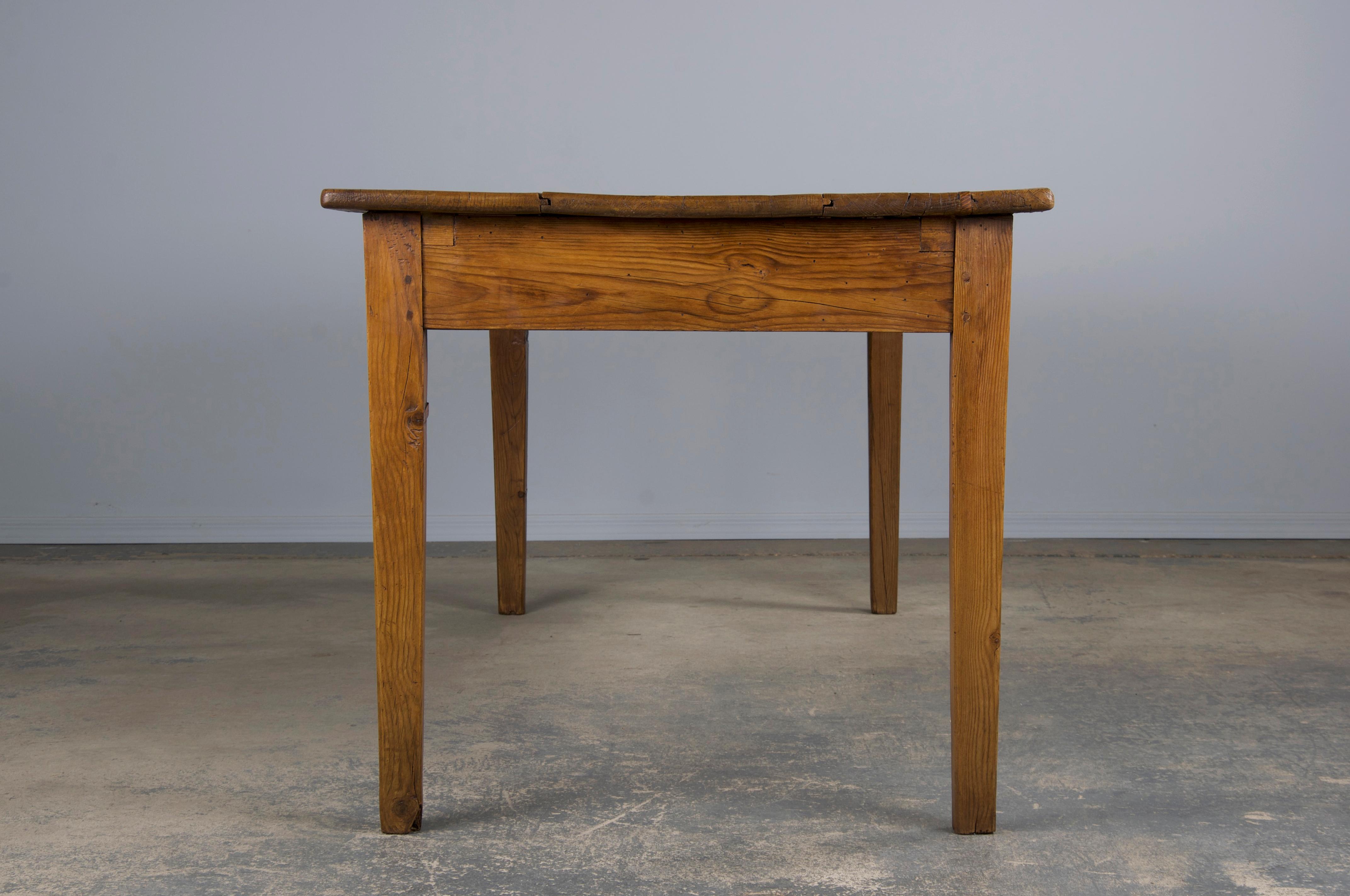 Antique Country French Farmhouse Pine Rustic Dining Table 3