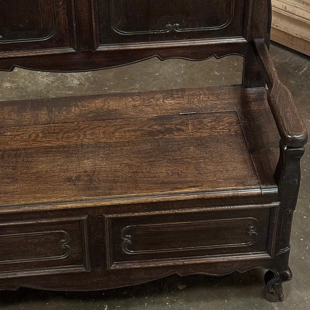 Oak Antique Country French Hall Bench For Sale