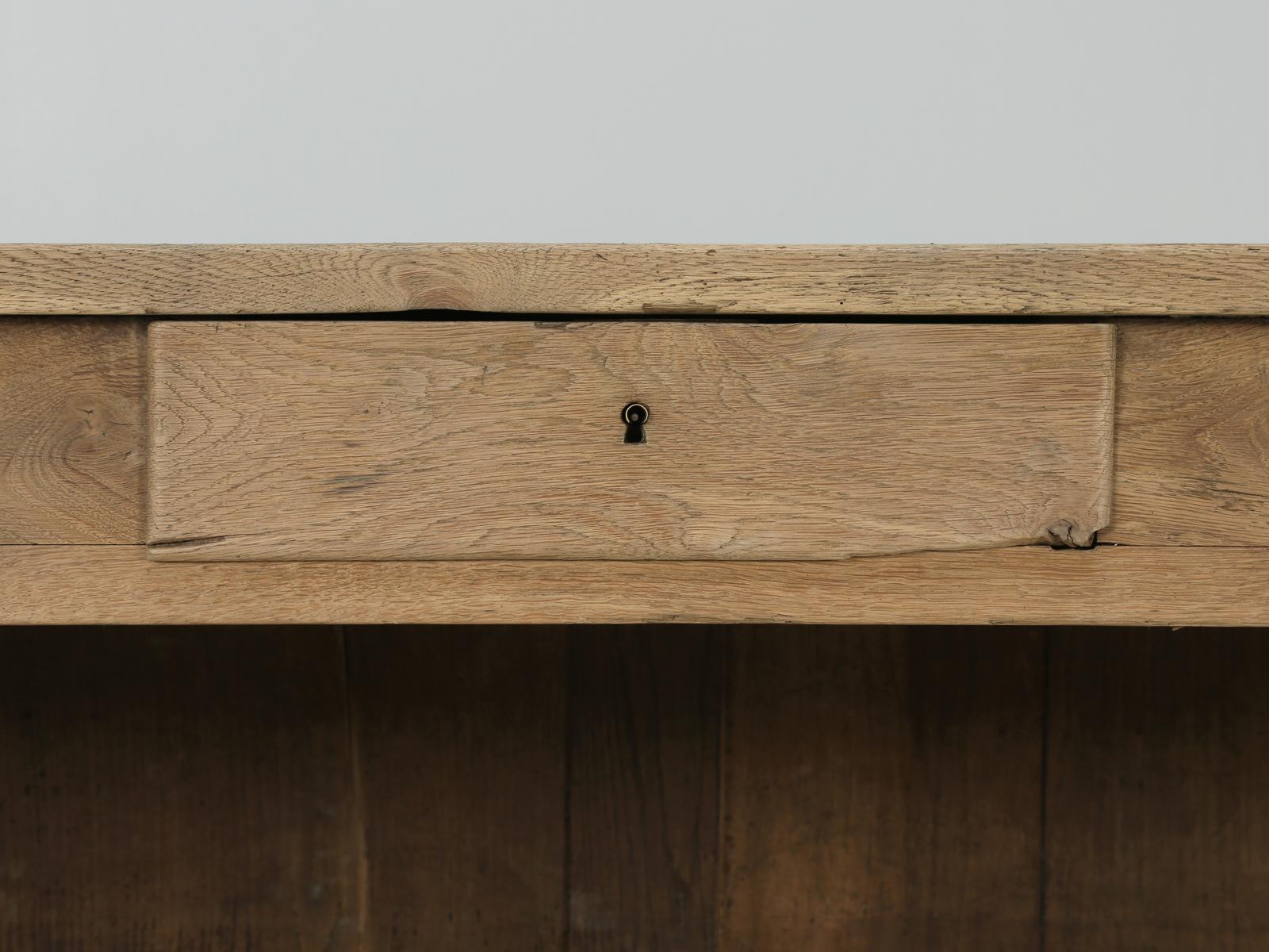 Antique Country French Kitchen Island in White Oak with it's Original Finish 12