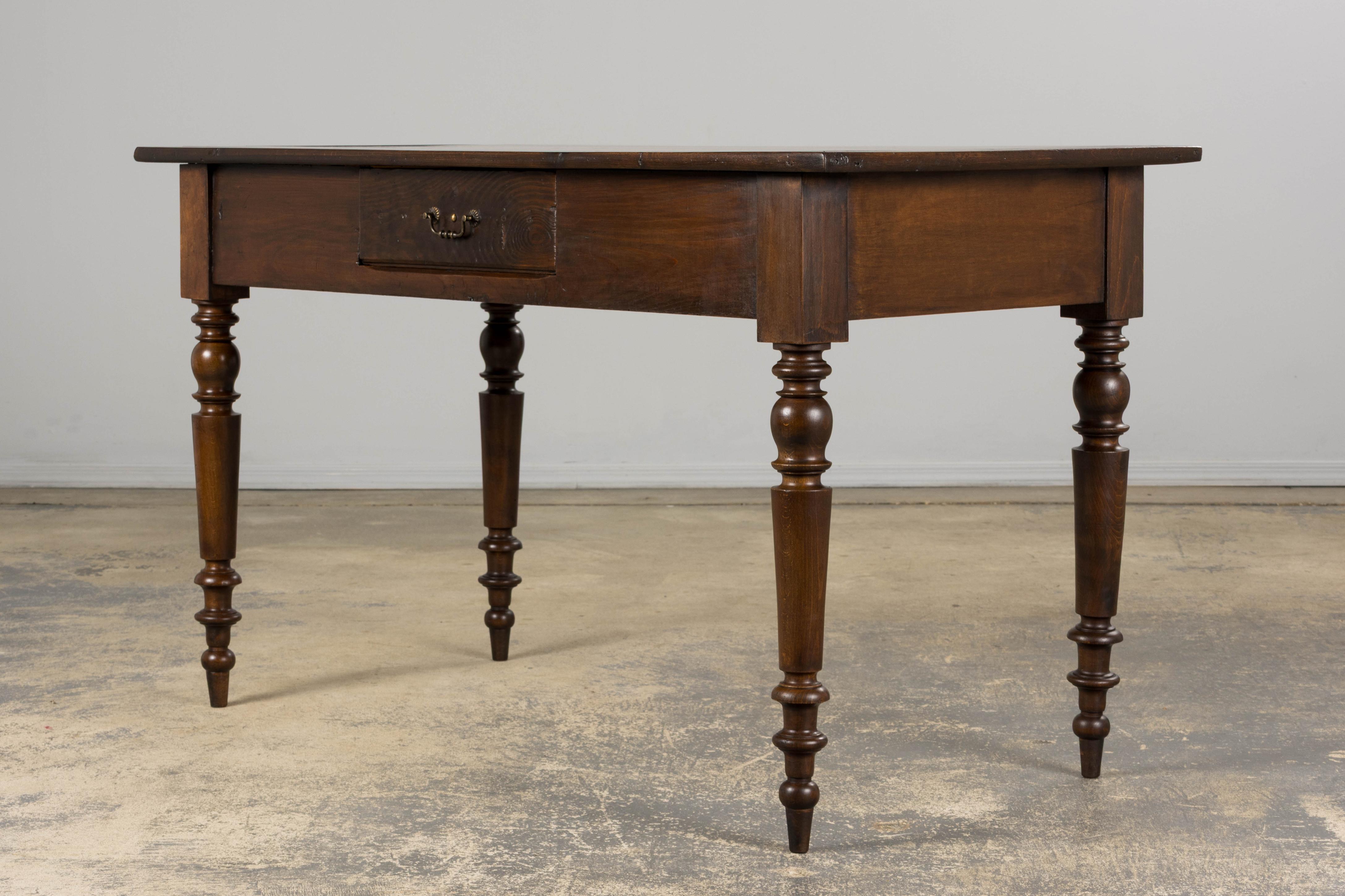 Antique Country French Louis Philippe Style Farmhouse Maple Table For Sale 9