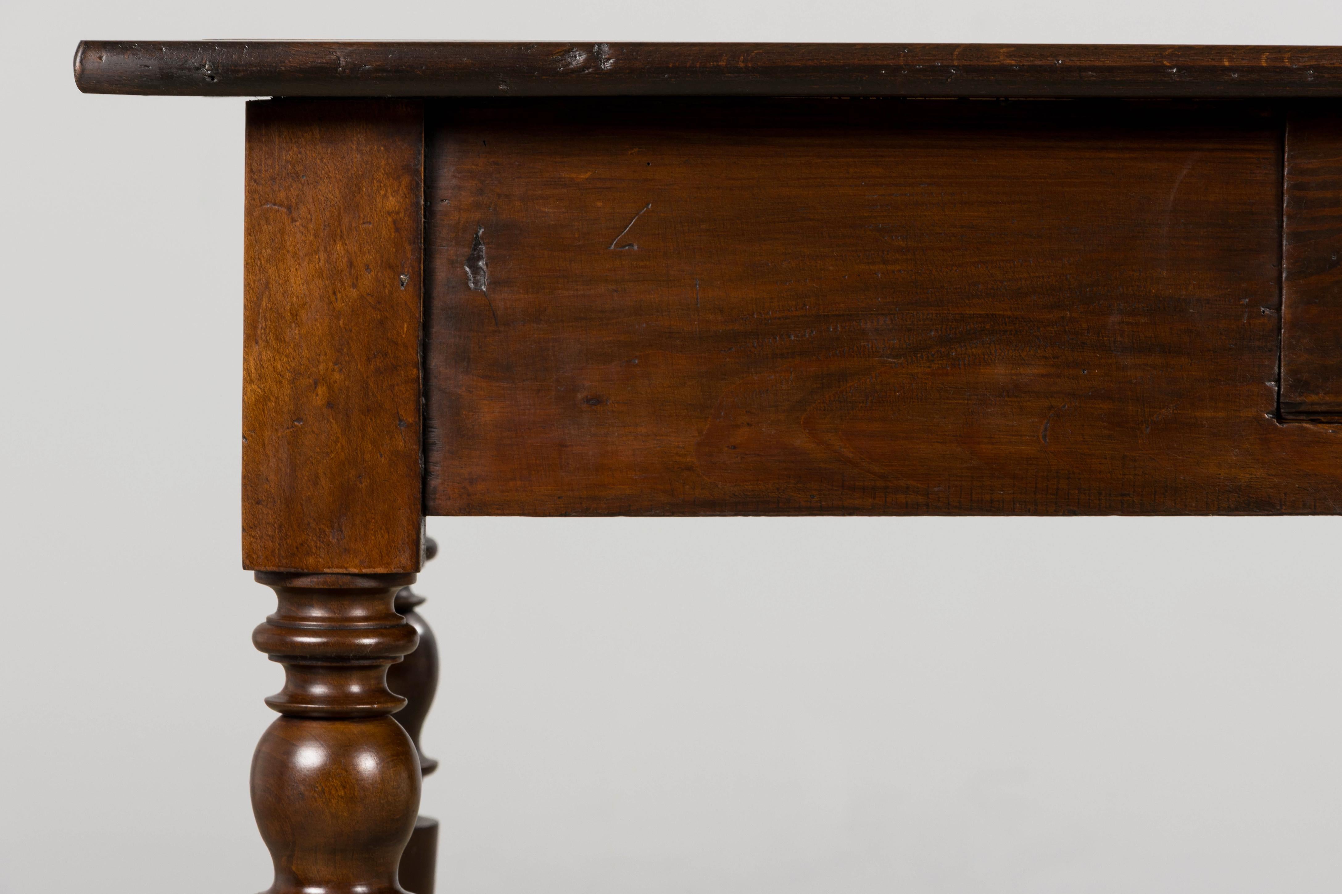 Hand-Carved Antique Country French Louis Philippe Style Farmhouse Maple Table For Sale