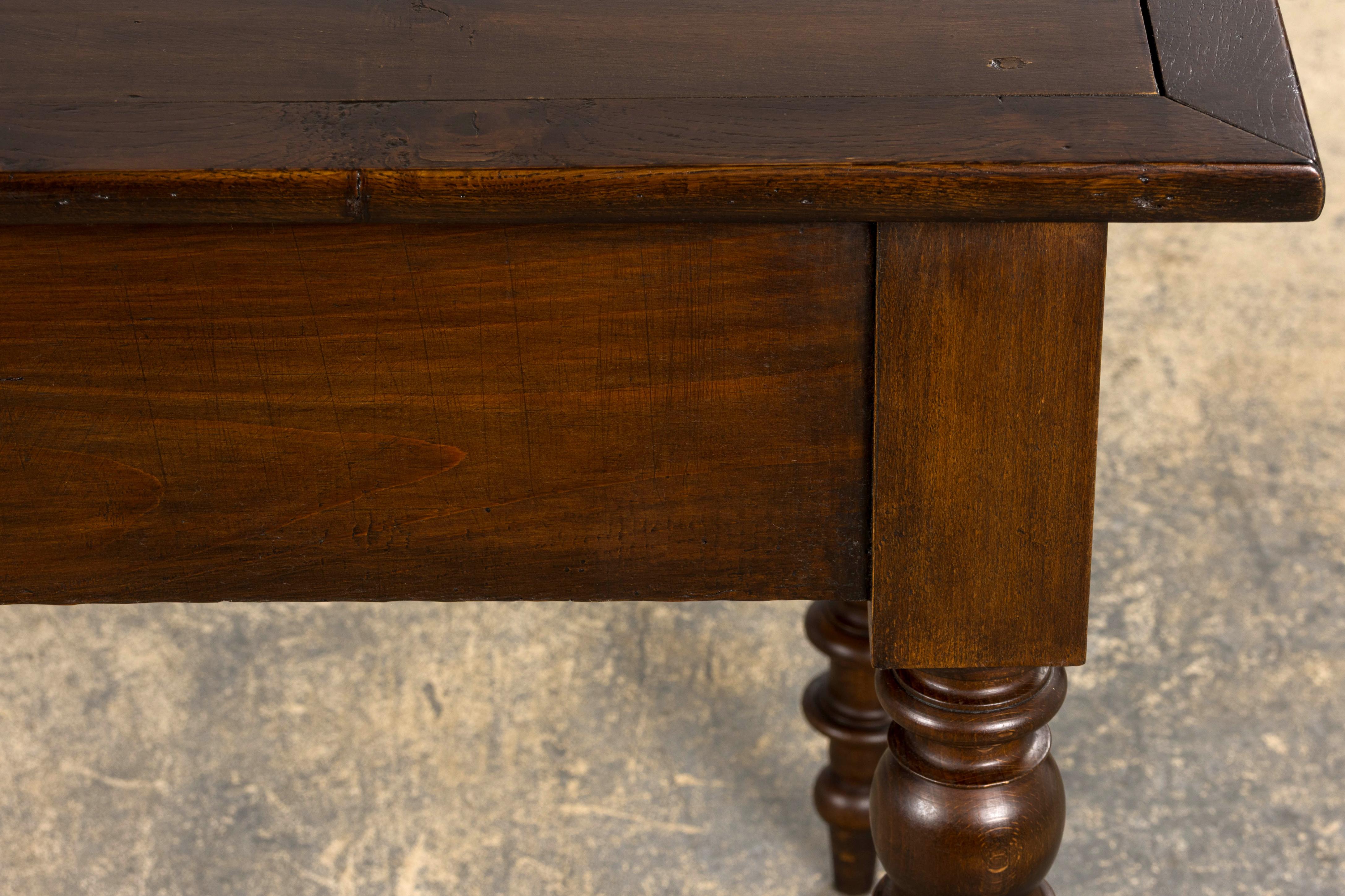Antique Country French Louis Philippe Style Farmhouse Maple Table For Sale 2
