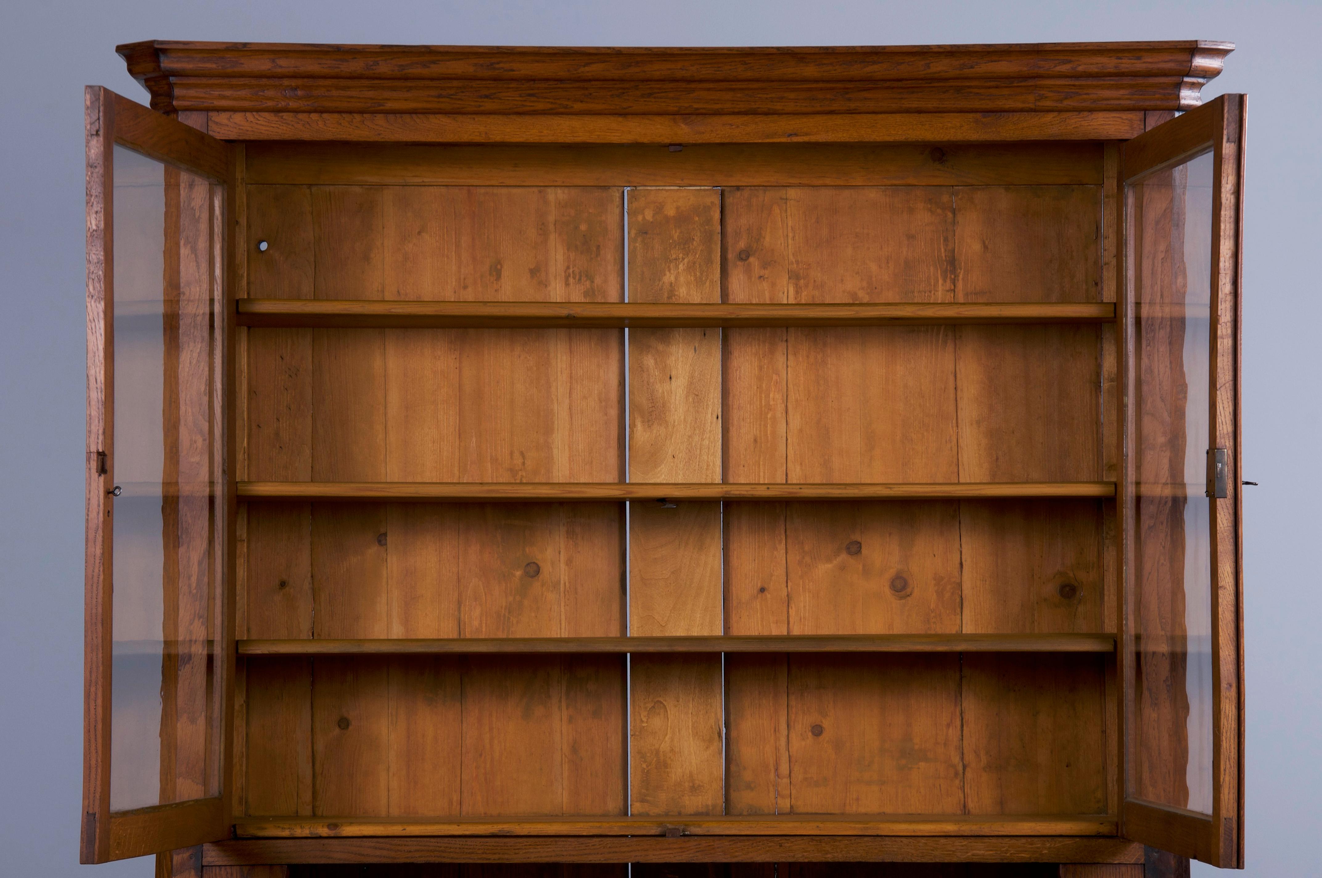 Antique Country French Louis Philippe Style Provincial Escritorio de biblioteca de roble 4