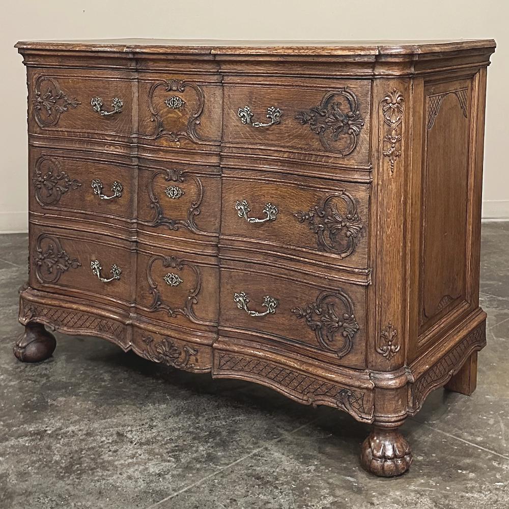 Hand-Carved Antique Country French Louis XIV Commode ~ Chest of Drawers For Sale