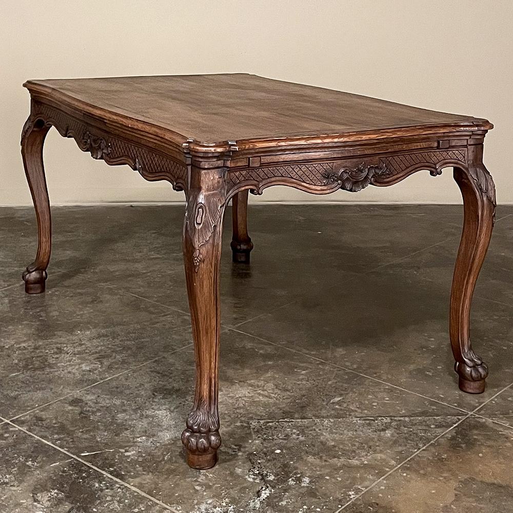 Antique Country French Louis XIV Draw Leaf Dining Table For Sale 4