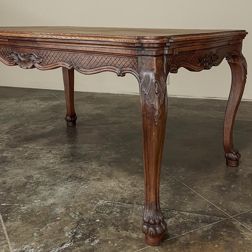Antique Country French Louis XIV Draw Leaf Dining Table For Sale 5