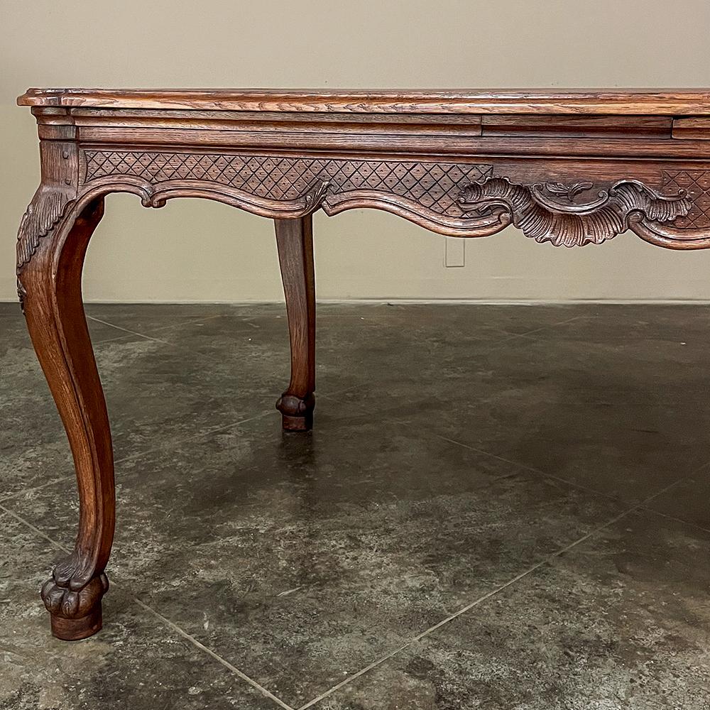 Antique Country French Louis XIV Draw Leaf Dining Table For Sale 6