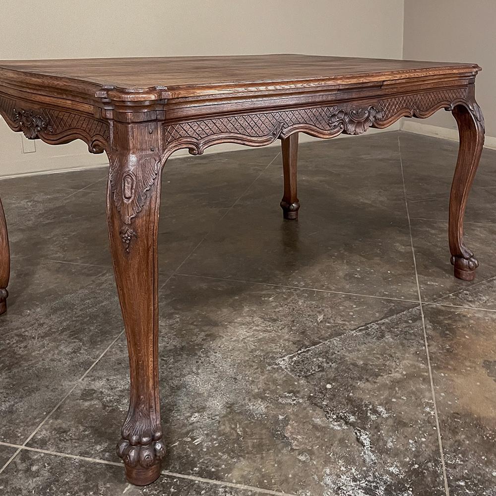 Antique Country French Louis XIV Draw Leaf Dining Table For Sale 8