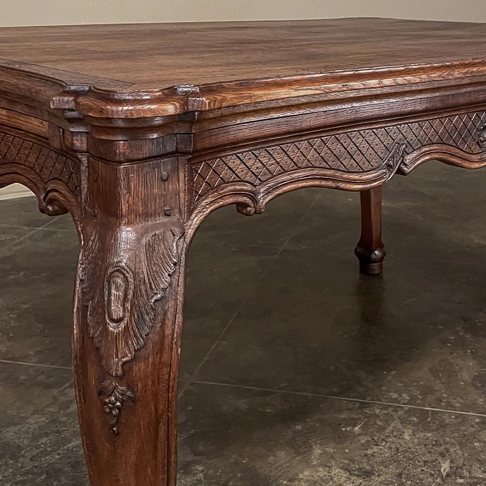 Antique Country French Louis XIV Draw Leaf Dining Table For Sale 9