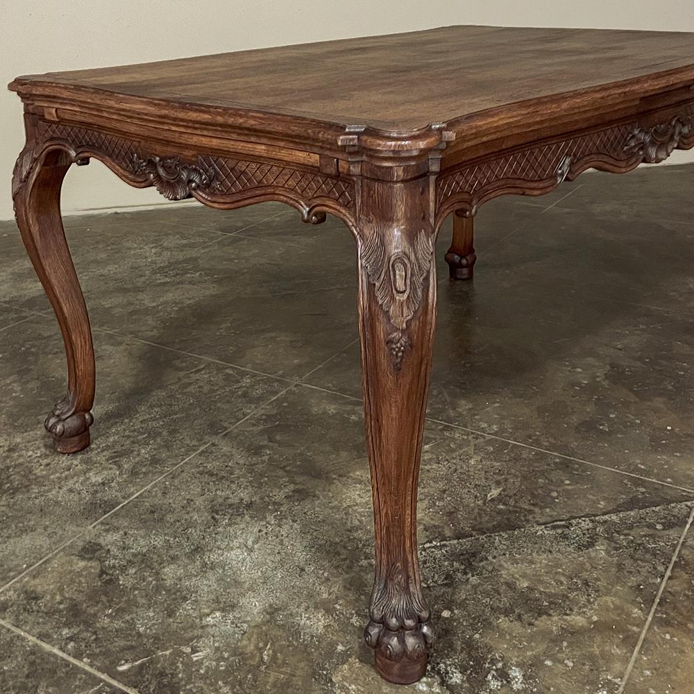 Antique Country French Louis XIV Draw Leaf Dining Table For Sale 10