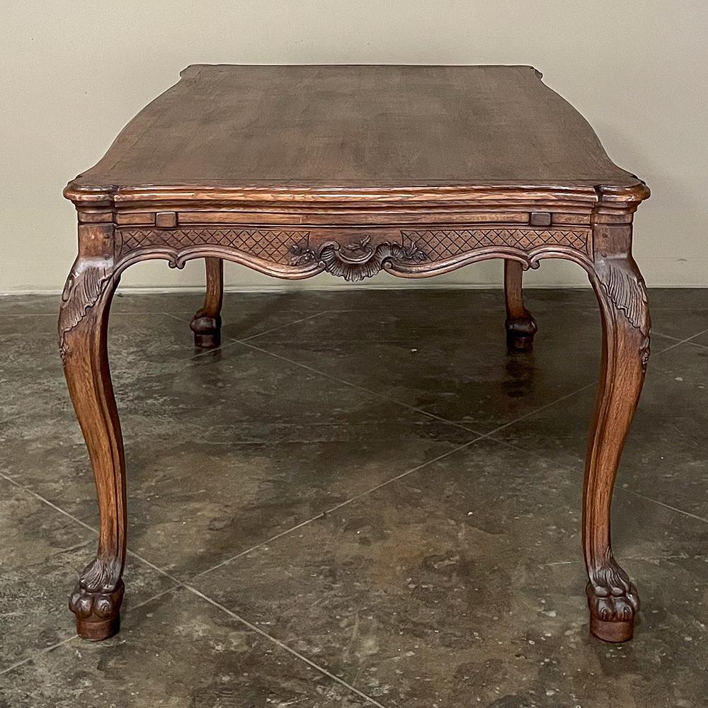 Antique Country French Louis XIV Draw Leaf Dining Table For Sale 11