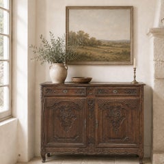 Antique Country French Louis XIV Oak Buffet