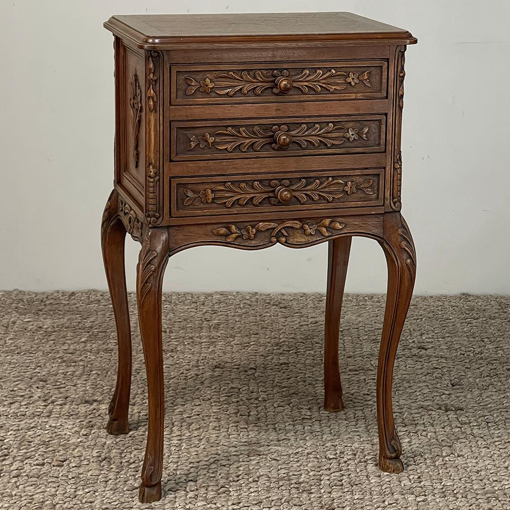 Antique Country French Louis XIV Petite Commode ~ Chest of Drawers exhibits a charming rendition of the grandeur of the Sun King's flair, yet rendered with a slightly rustic interpretation that makes this piece versatile for a huge variety of
