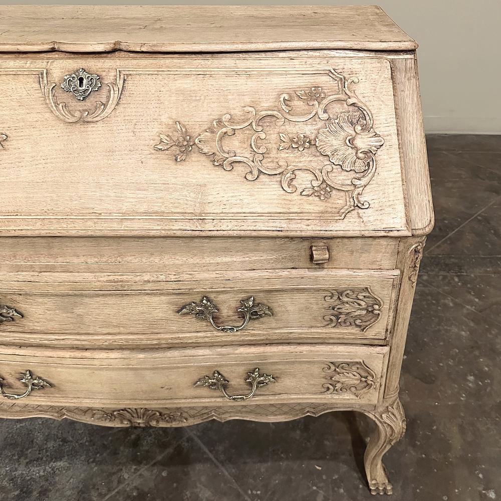 Antique Country French Louis XIV Stripped Oak Secretary ~ Desk For Sale 3