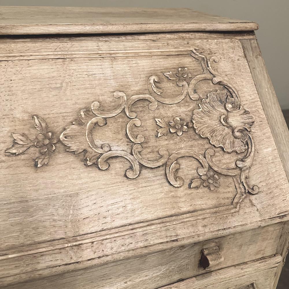 Antique Country French Louis XIV Stripped Oak Secretary ~ Desk For Sale 9