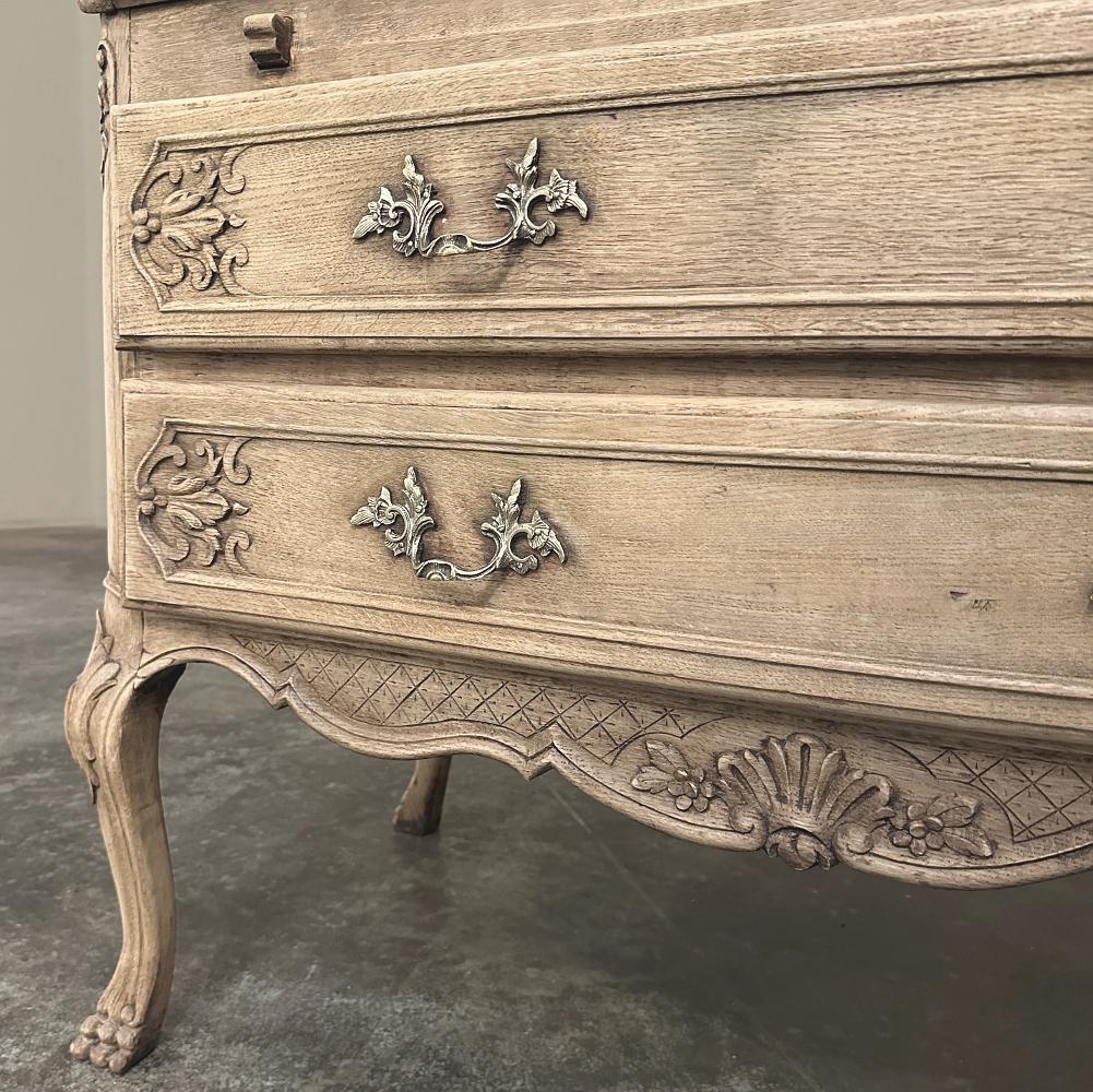 Antique Country French Louis XIV Stripped Oak Secretary ~ Desk For Sale 10