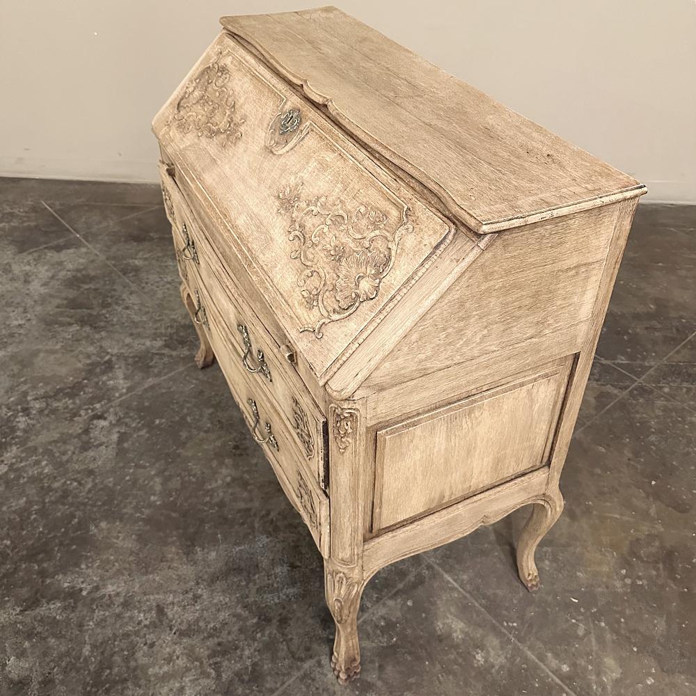 Antique Country French Louis XIV Stripped Oak Secretary ~ Desk For Sale 1