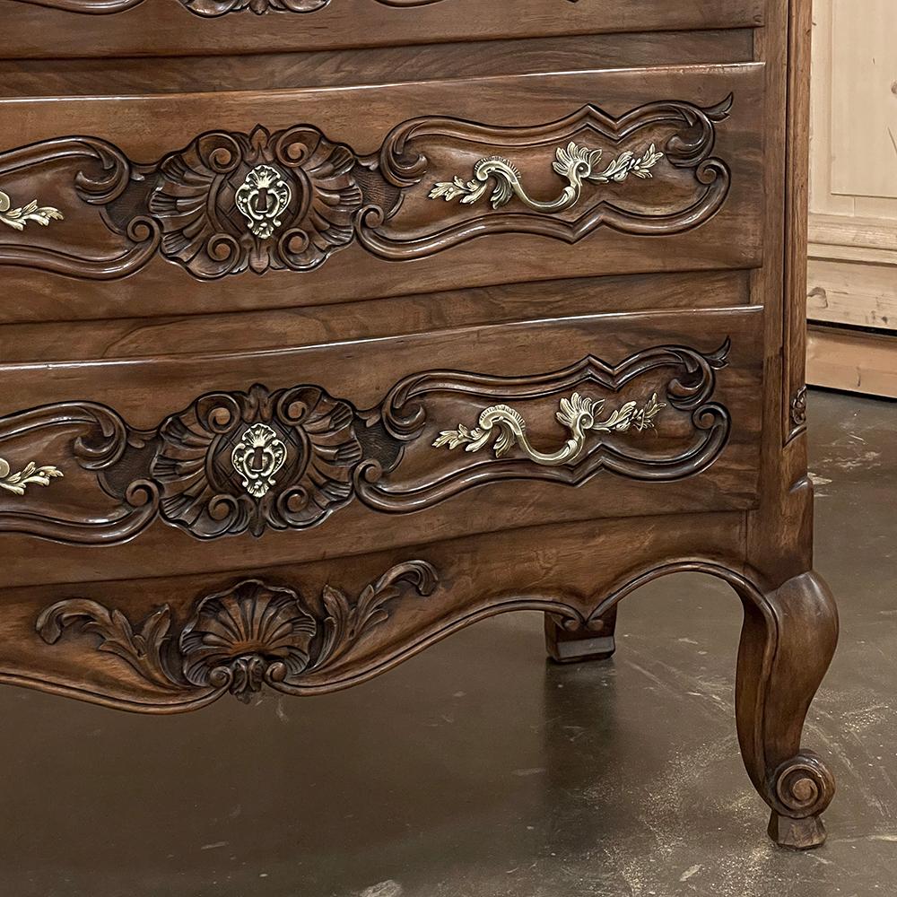 Antique Country French Louis XIV Walnut Marble Top Commode 3