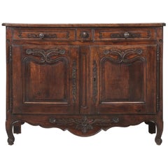 Antique Country French Louis XV Fruit Wood Two-Door Buffet, circa 1700s