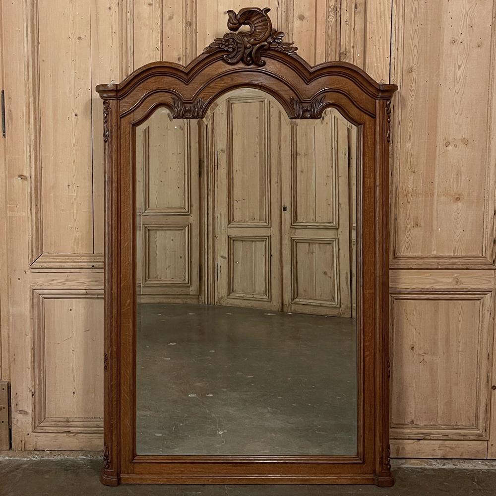 Beveled Antique Country French Louis XV Mirror For Sale
