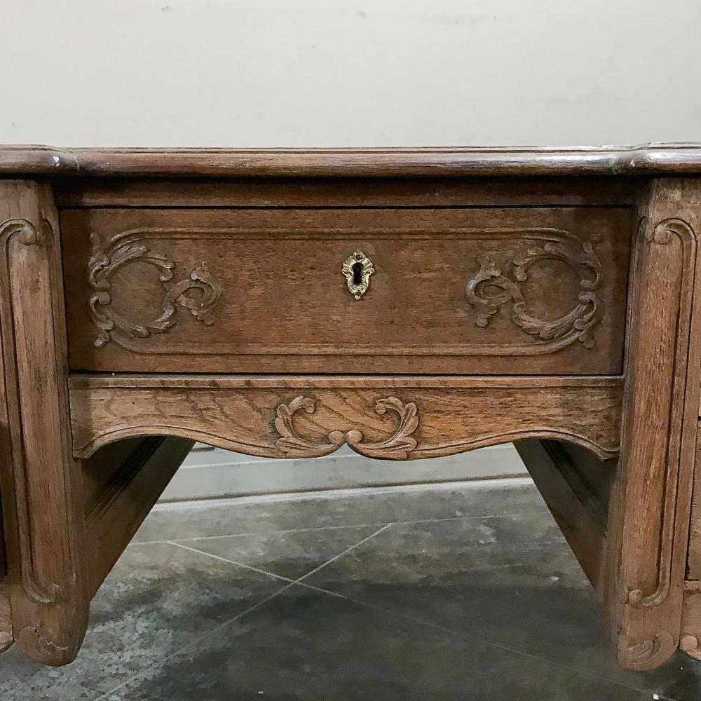 Antique Country French Louis XV Stripped Oak Desk 8