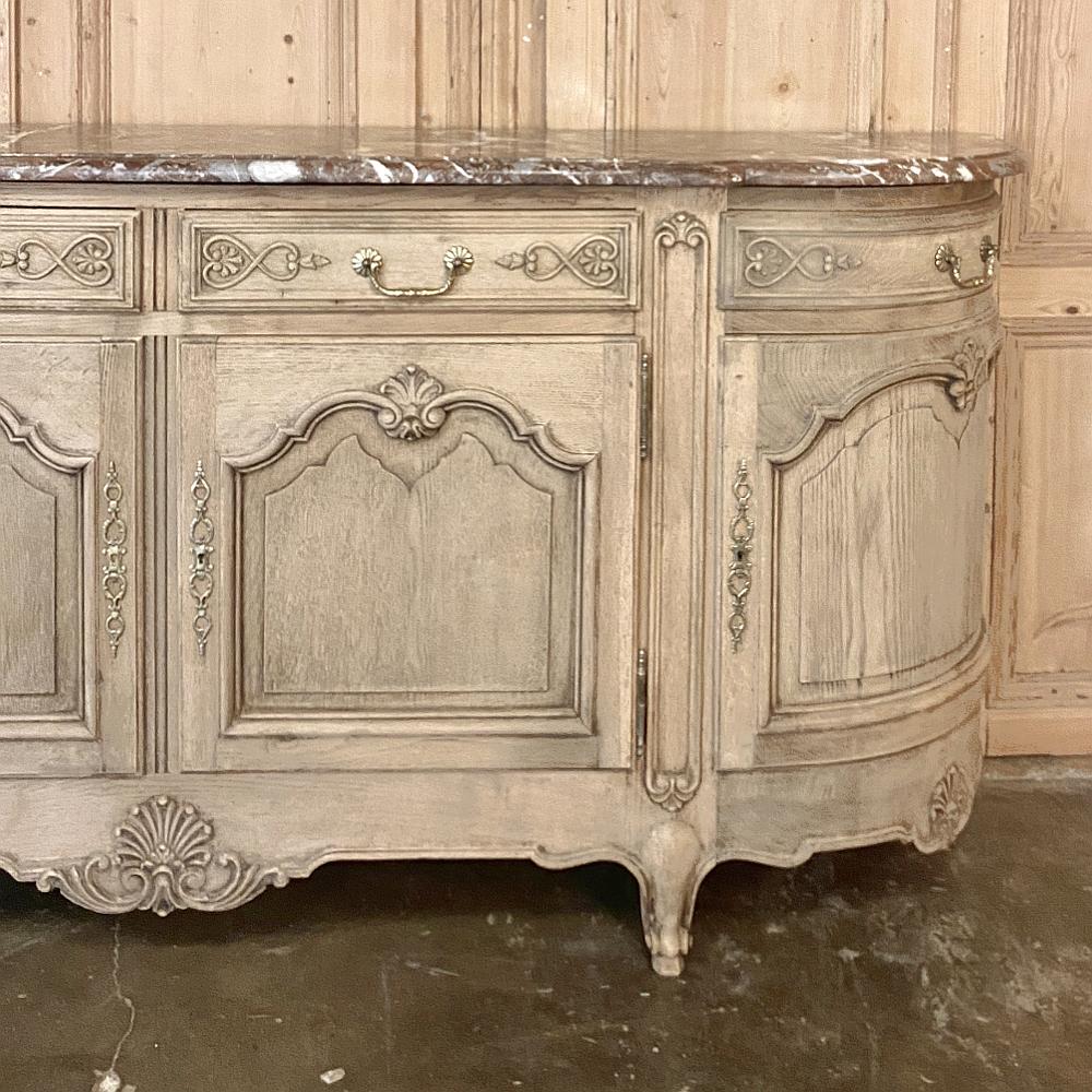 Antique Country French Louis XV Stripped Oak Marble Top Buffet 8