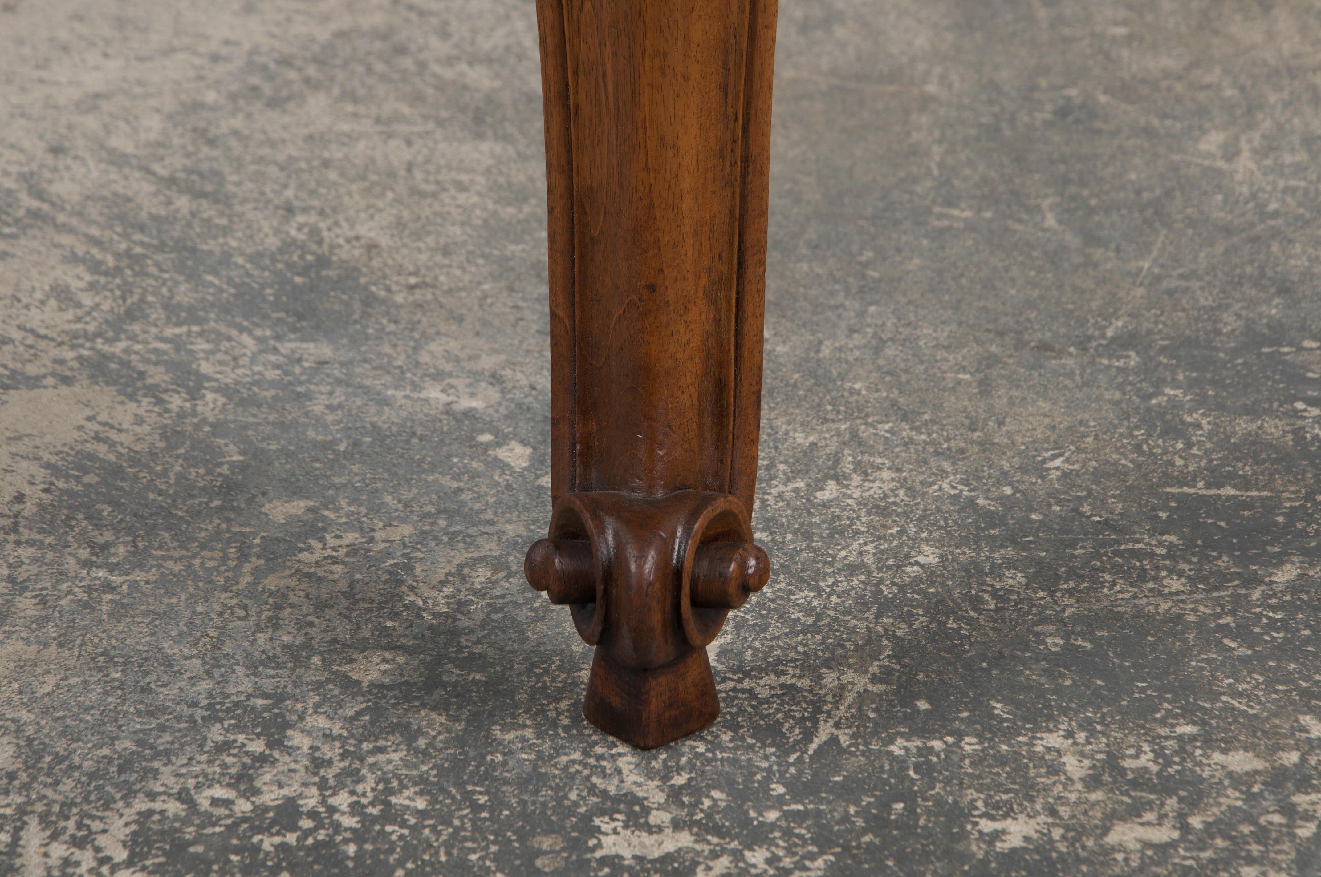 Antique Country French Louis XV Style Provincial Walnut Extendable Dining Table For Sale 9