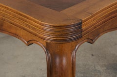 Antique Country French Louis XV Style Provincial Walnut Extendable Dining Table
