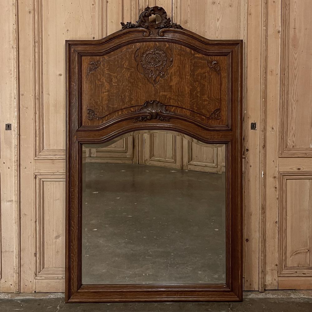 Antique Country French Louis XV Trumeau In Good Condition For Sale In Dallas, TX