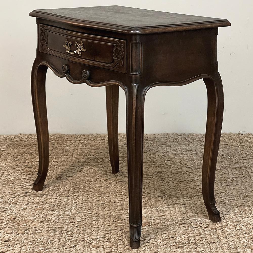 Hand-Crafted Antique Country French Louis XV Walnut Nightstand ~ End Table For Sale