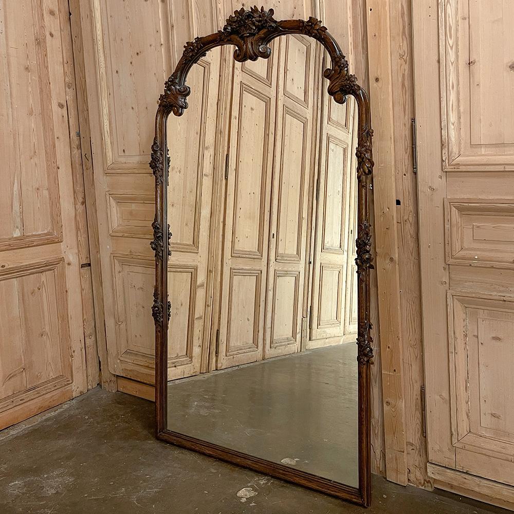 Antike Land Französisch Louis XVI geschnitzt Spiegel (Louis XVI.) im Angebot