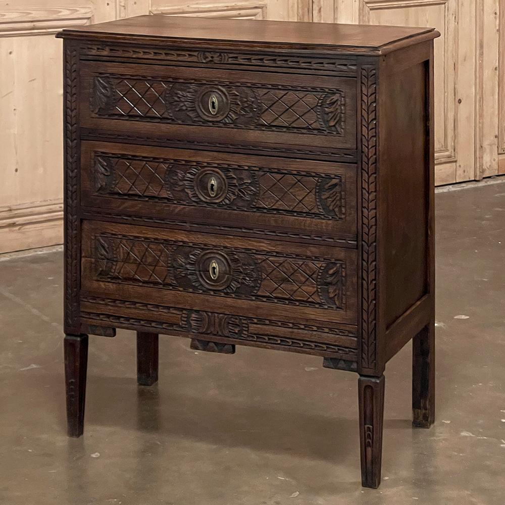 Hand-Carved Antique Country French Louis XVI Commode ~ Chest of Drawers