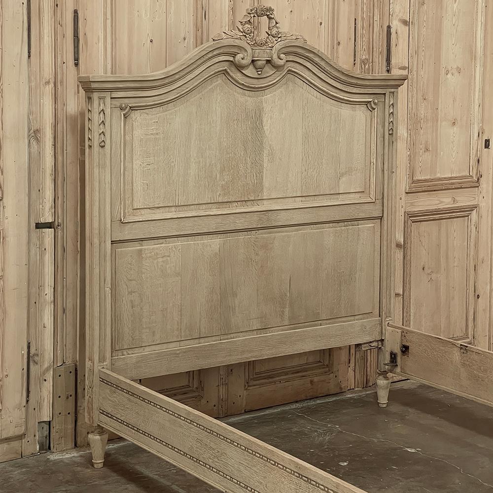 Antique Country French Louis XVI Stripped 3/4 Bed For Sale 4