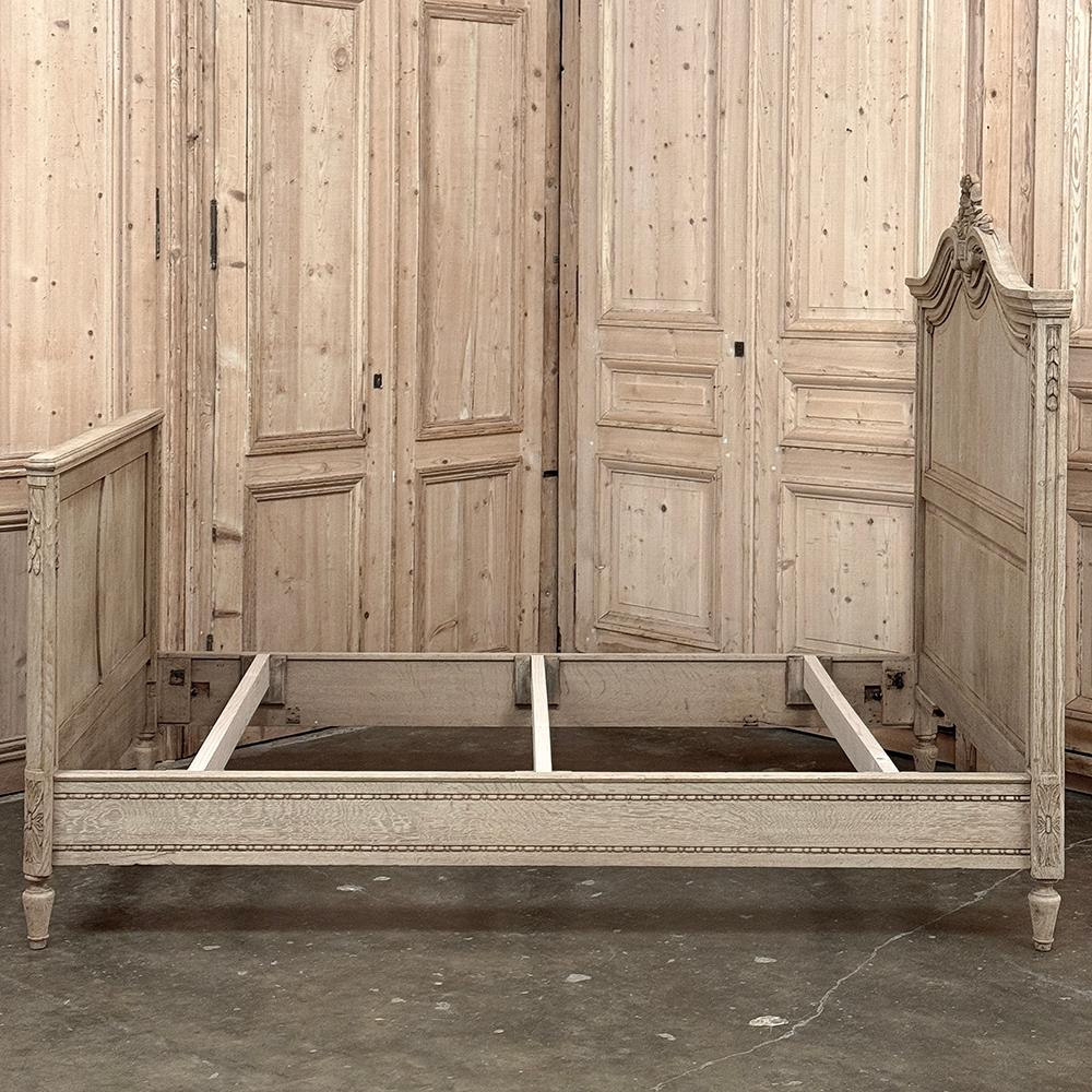 Antique Country French Louis XVI Stripped 3/4 Bed For Sale 9