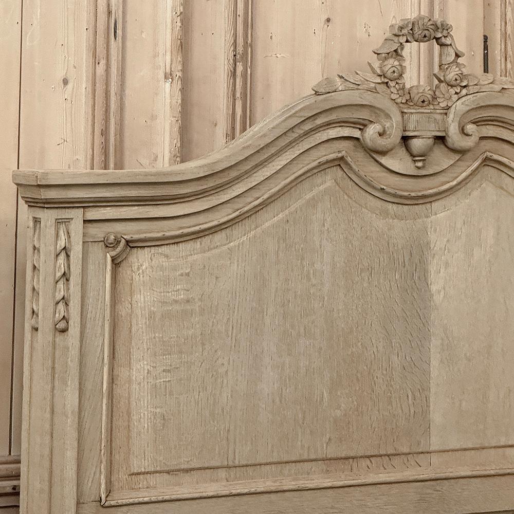 20th Century Antique Country French Louis XVI Stripped 3/4 Bed For Sale