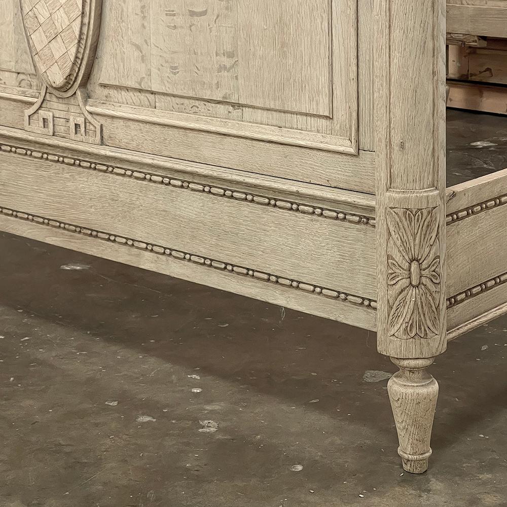 Oak Antique Country French Louis XVI Stripped 3/4 Bed For Sale