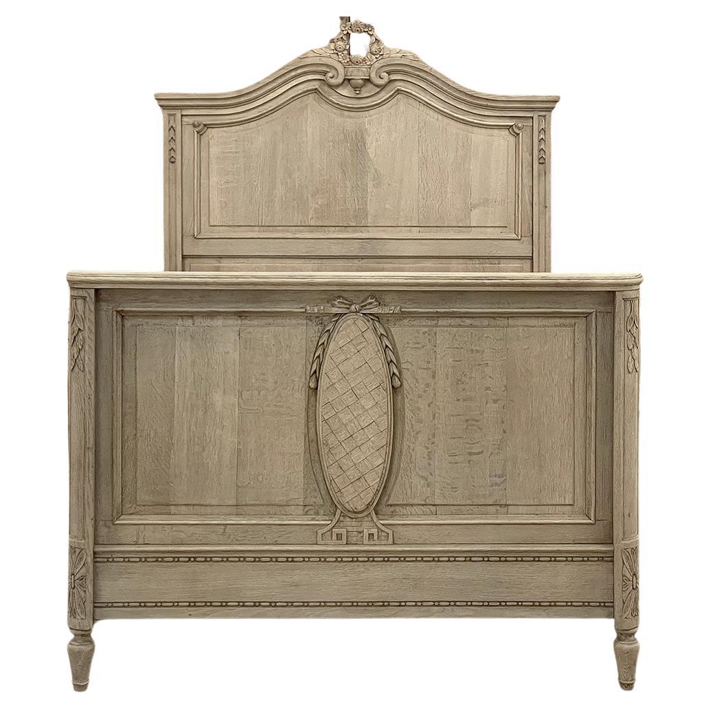 Antique Country French Louis XVI Stripped 3/4 Bed For Sale