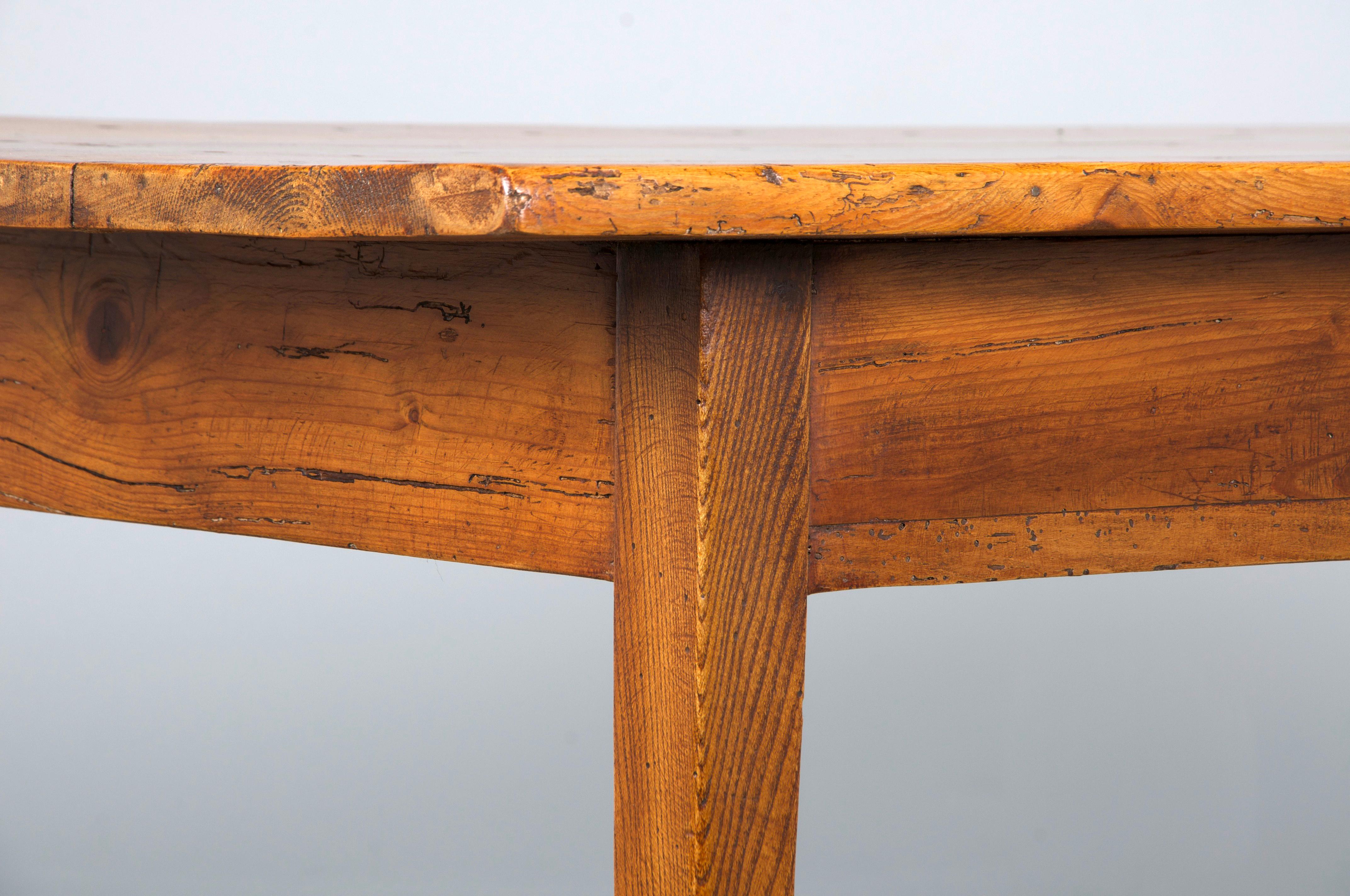 Oak Antique Country French Mixed Wood Farmhouse Table For Sale