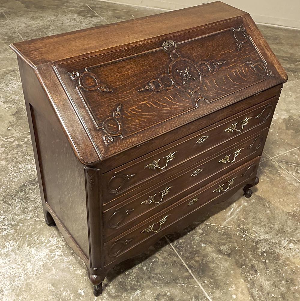 Antique Country French Oak Secretary In Good Condition For Sale In Dallas, TX