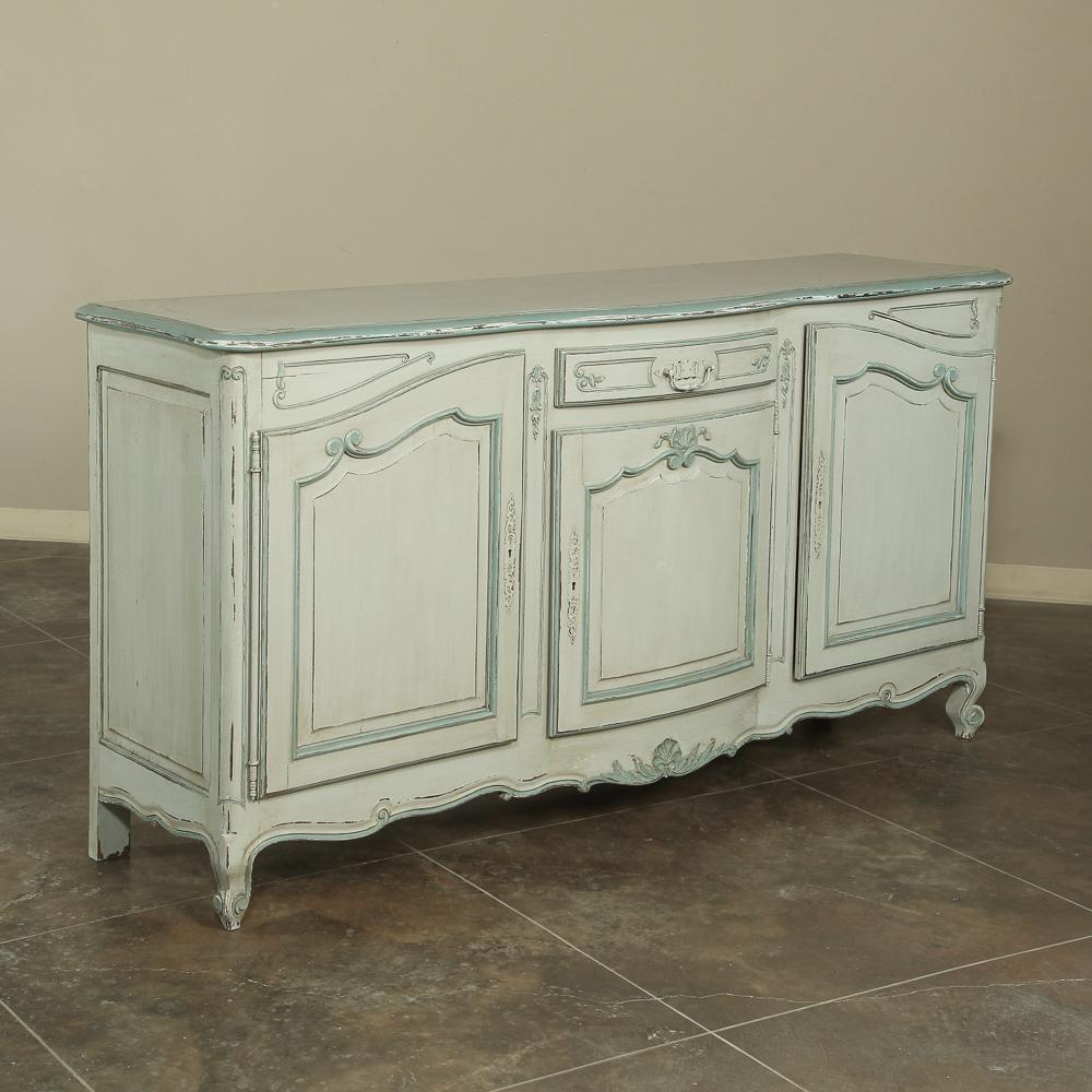 French Provincial Antique Country French Painted Buffet
