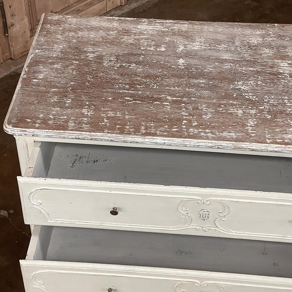 20th Century Antique Country French Painted Commode ~ Chest of Drawers For Sale