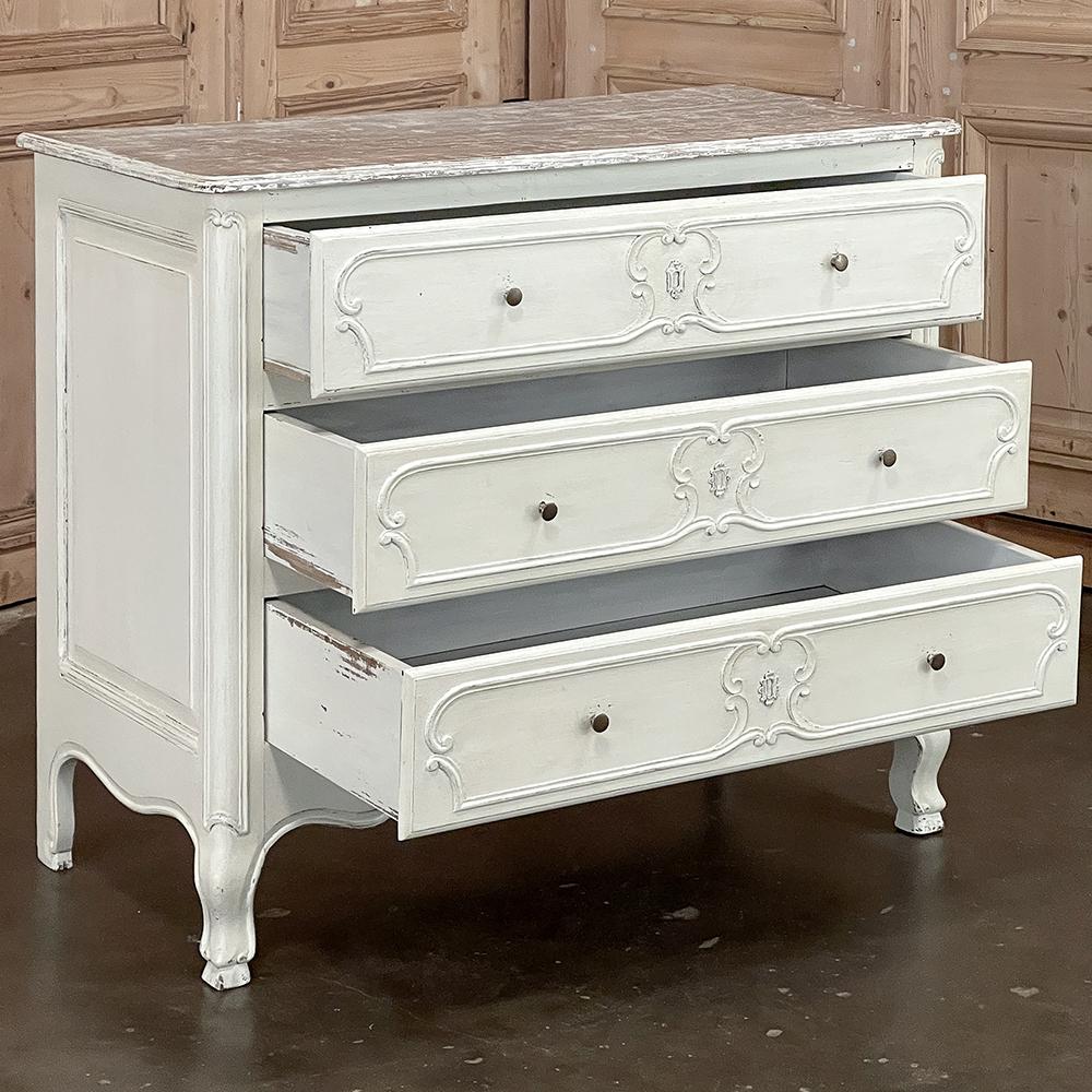 Antique Country French Painted Commode ~ Chest of Drawers For Sale 1