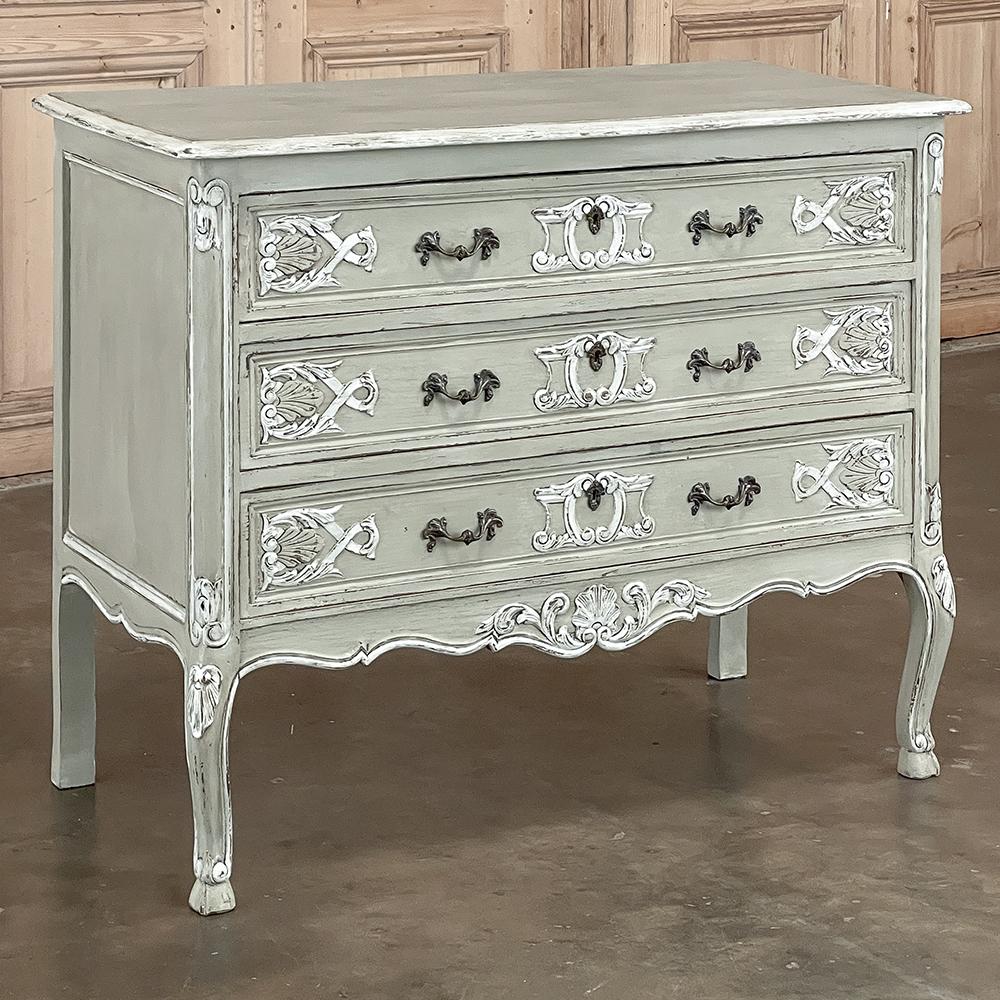 Antique Country French Painted Commode In Good Condition For Sale In Dallas, TX