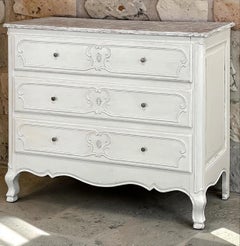 Antique Country French Painted Three-Drawer Commode ~ Chest of Drawers