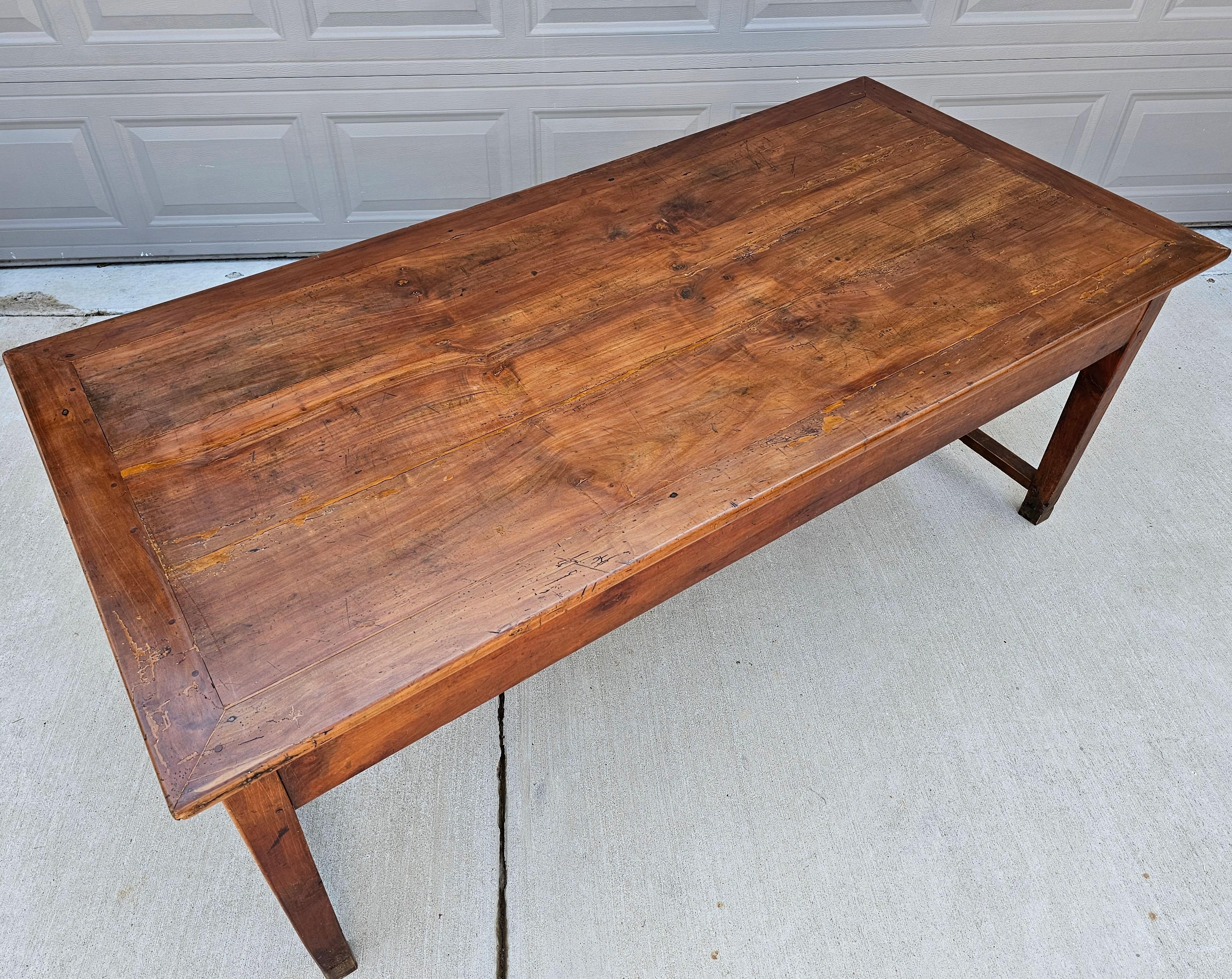 Legno di alberi da frutto Antique French Provincial Fruitwood Farmhouse Table Isola da cucina
