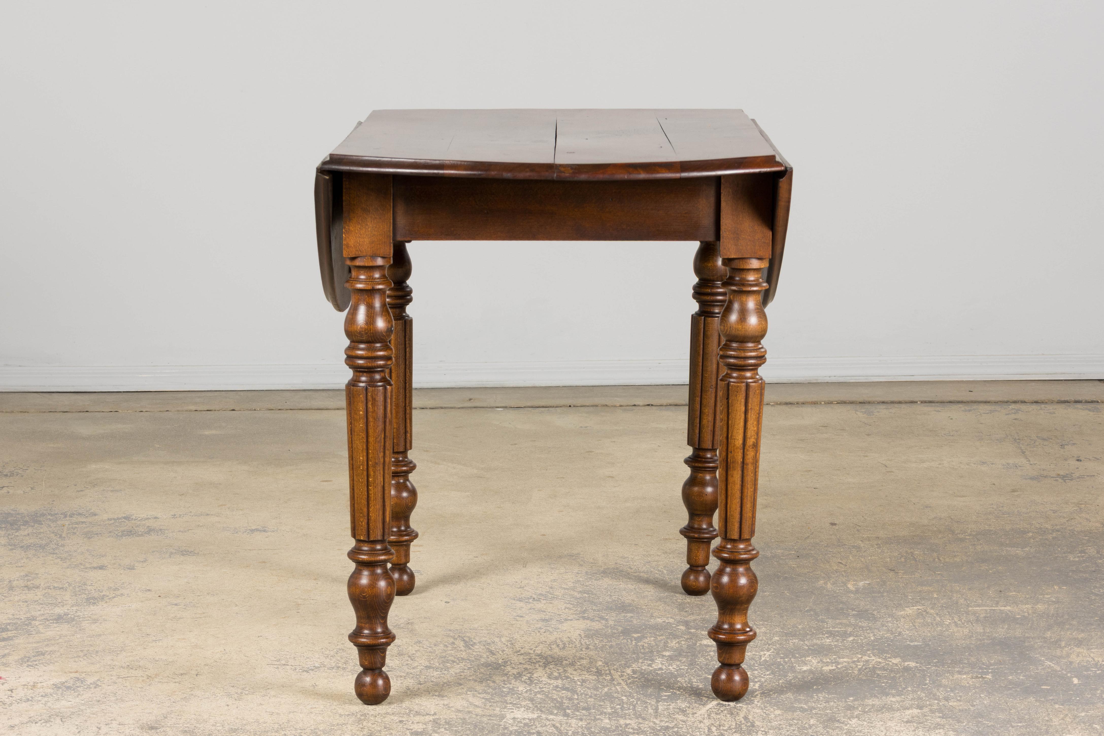 Antique Country French Provincial Maple Drop Leaf Table For Sale 6