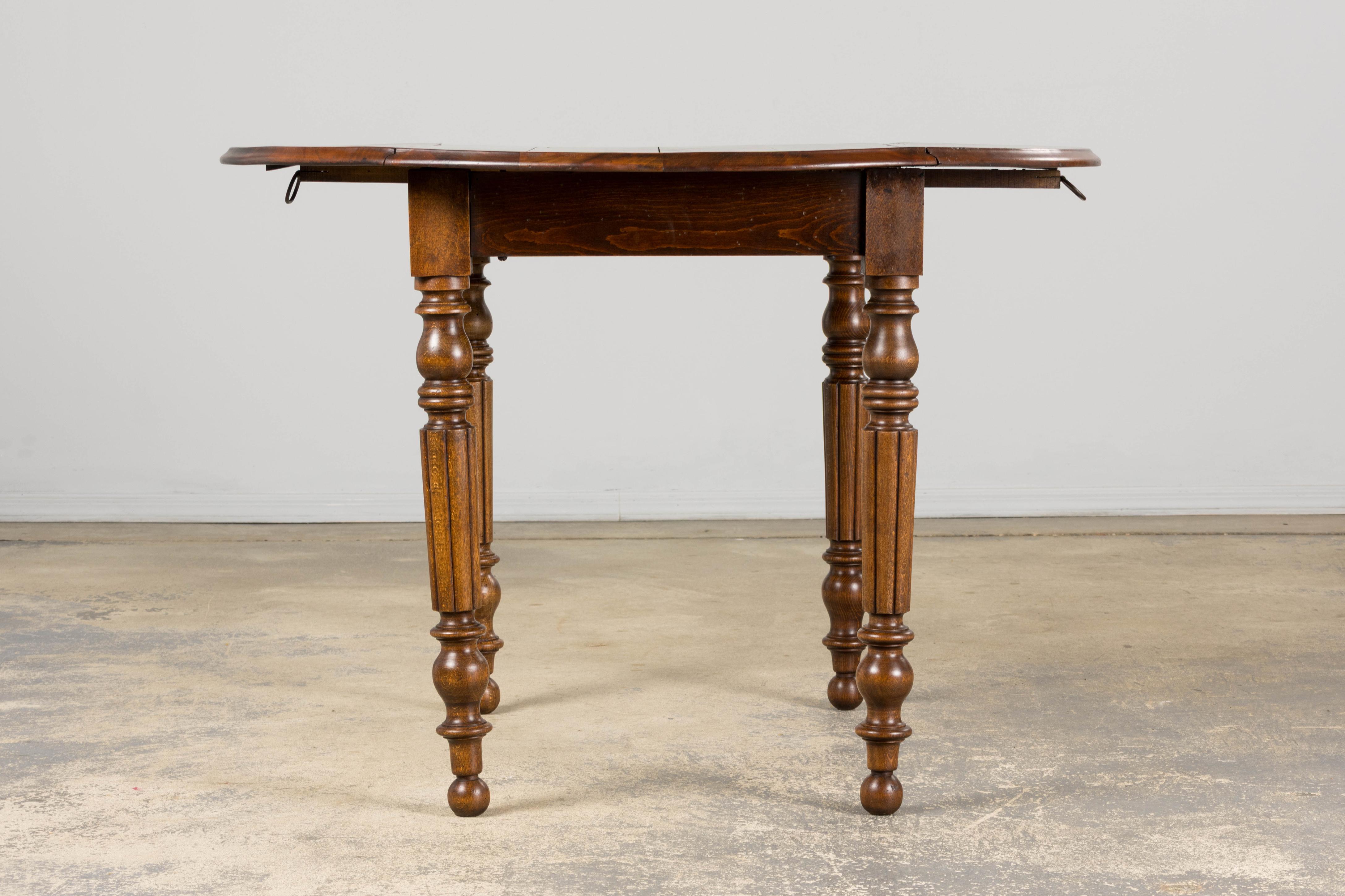 Antique Country French Provincial Maple Drop Leaf Table For Sale 7