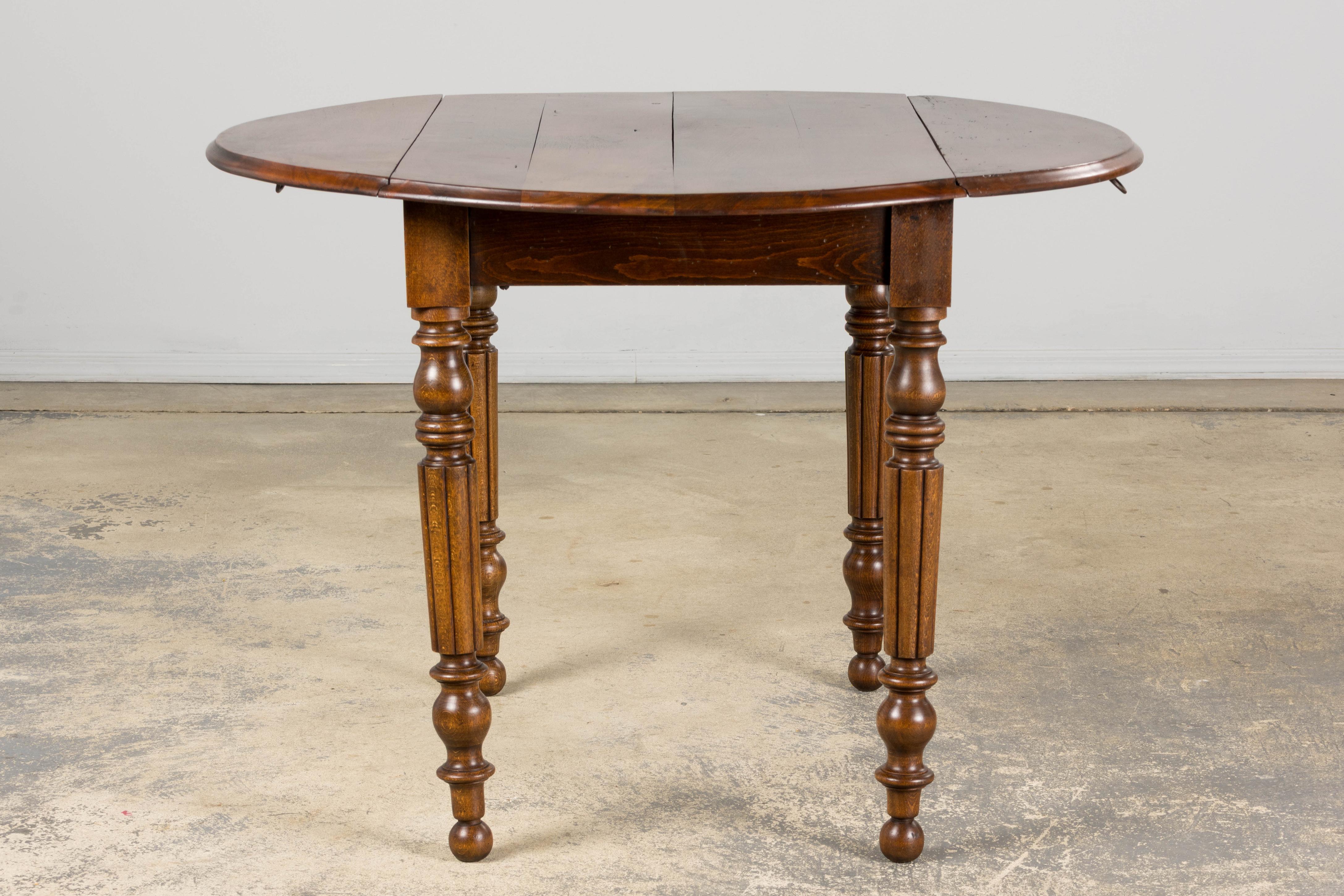 Antique Country French Provincial Maple Drop Leaf Table For Sale 9